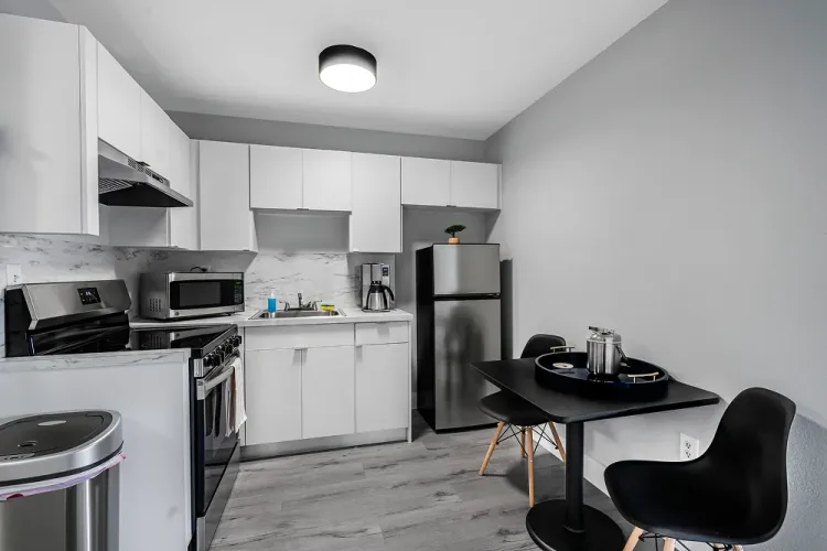 Professional real estate photography of a bright kitchen in a Tallahassee home listing